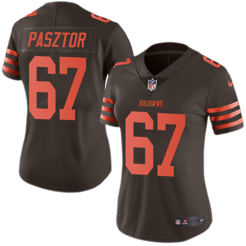 Women's Limited Austin Pasztor Nike Jersey Brown - #67 Rush NFL Cleveland Browns